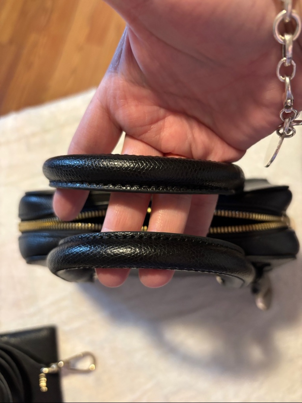 Furla Black Crossbody Bag with Card Holder and Strap - Picture 10 of 12